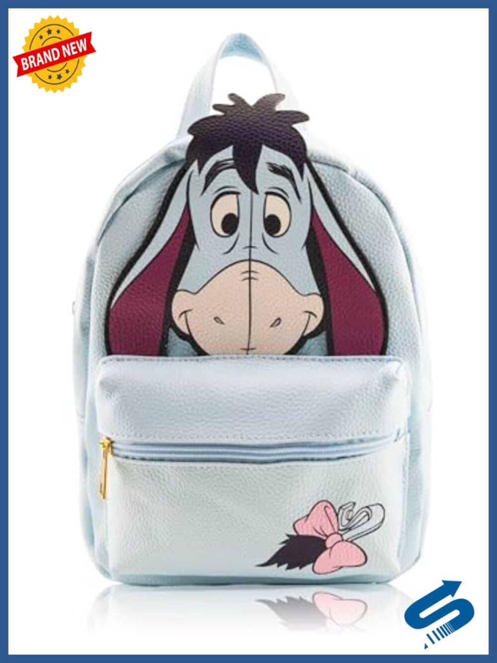 Disney Eeyore Mini Backpack - PU Leather, 10in, Adjustable Straps
